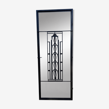 Glass door raw steel