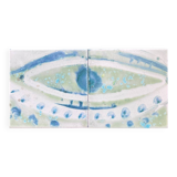 Gilliot ceramic tiles with abstract eye pattern, Belgium 1960