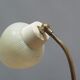 Two bedside lamps - metal/brass table lamps with opal glass shade - 1960s, vintage style