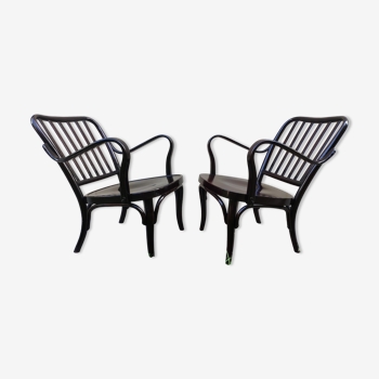 Pair of armchairs fireplace Thonet number A752 Josef Frank