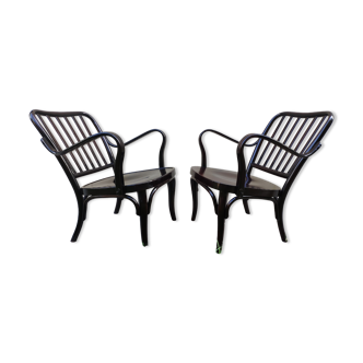 Pair of armchairs fireplace Thonet number A752 Josef Frank