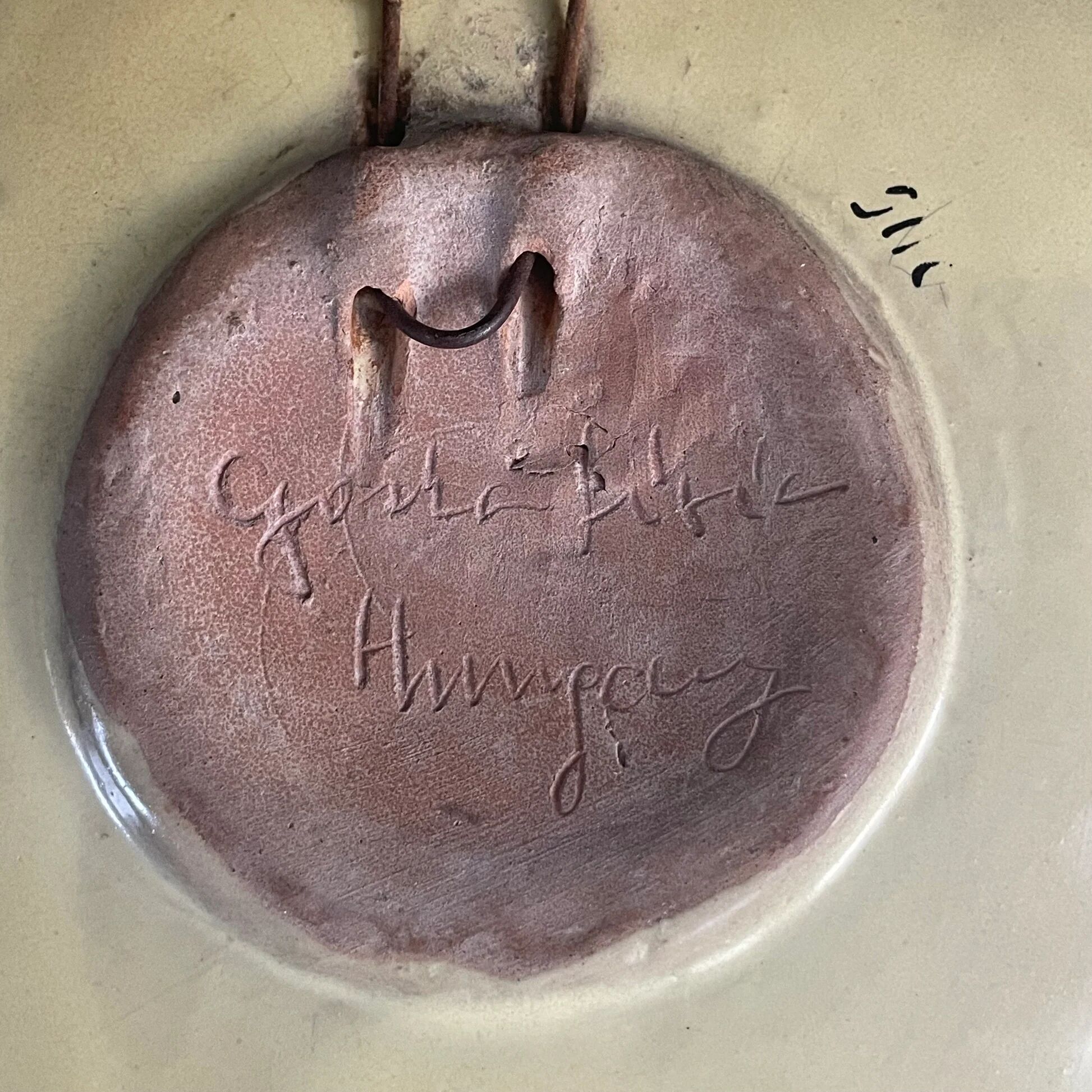 Hungarian art ceramic wall plate 1960-1970