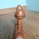 Bamboo-style wall coat holder with 3 mushroom hooks