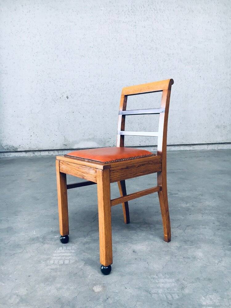 Set of Art Deco Belgian Side Chairs, 1930s