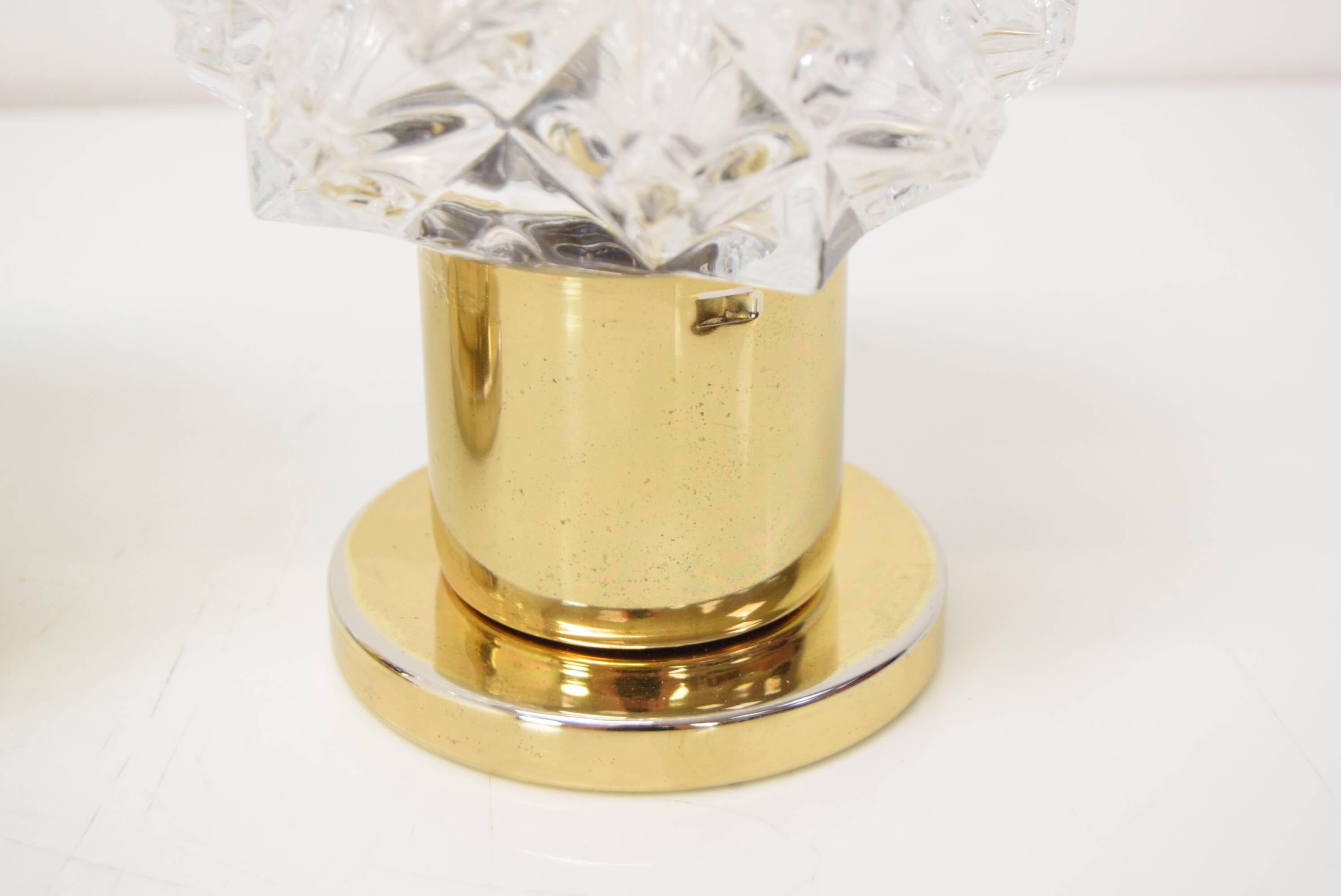 Pair of Design Table or Wall Lamps by Preciosa, Kamenicky Senov, Czechoslovakia, 1960's.