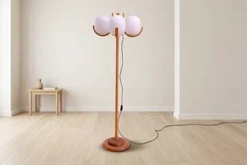 Atomic age floor lamp, vintage hotel lighting, Czechoslovakia 1970s
