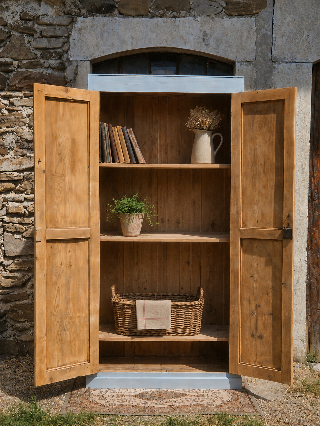 Renovated and distressed antique Parisian wardrobe | Gabrielle