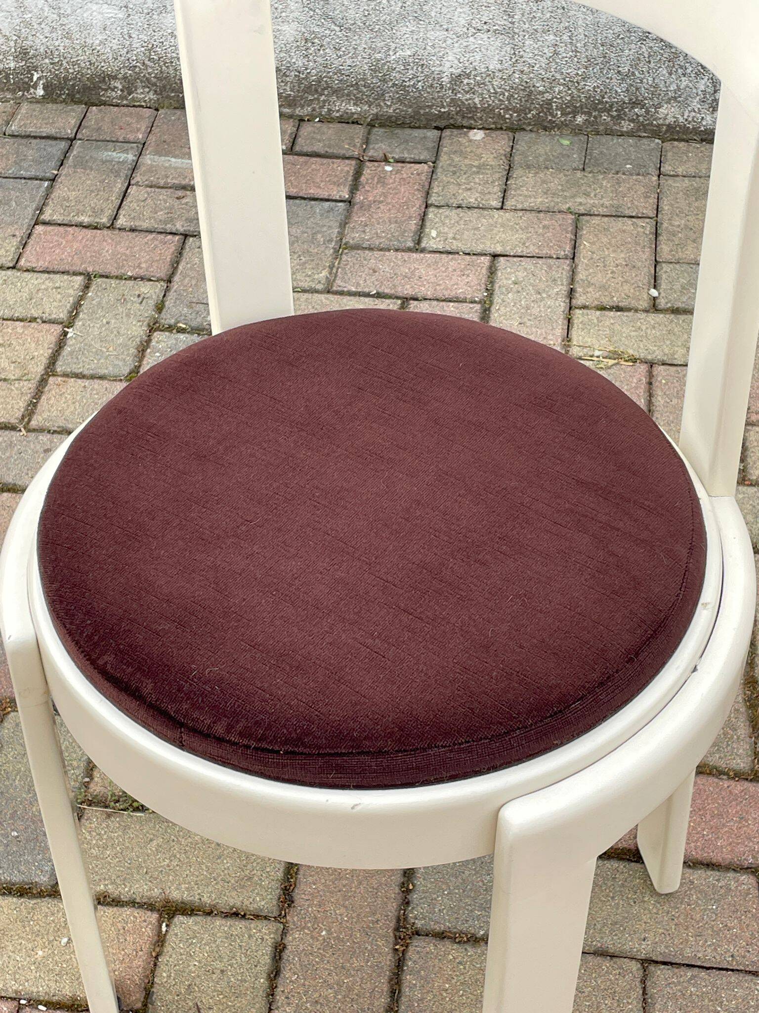 Lacquered wooden chairs with fabric, 1970s, set of 4