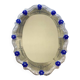 Early 21st century venetian oval floreal hand-carving mirror in murano glass