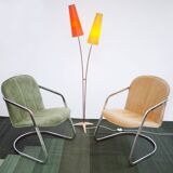 2 chaises vintage cantilever chrome