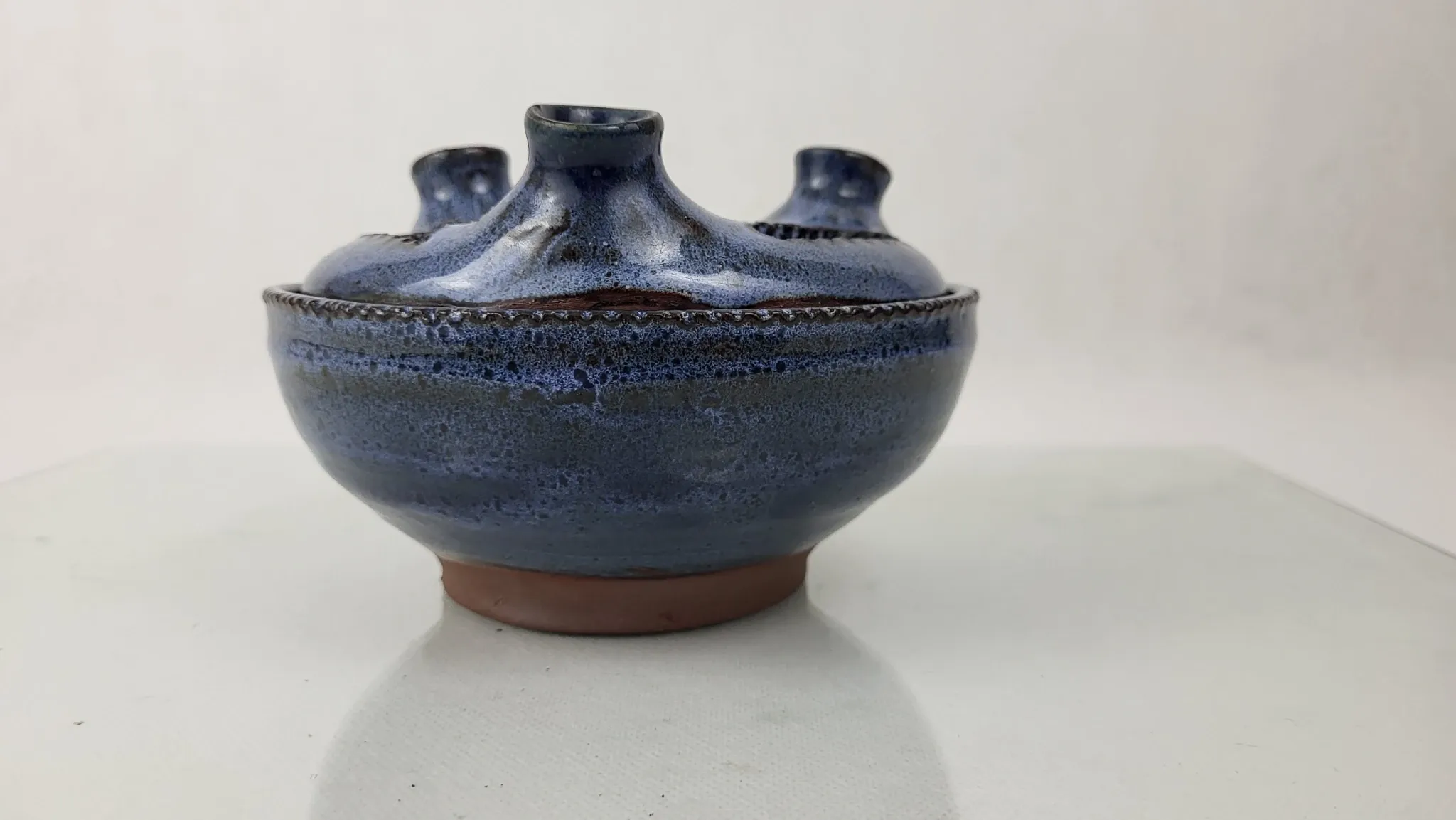 Flower vase in stoneware Pierlot / Ratilly / Puisaye