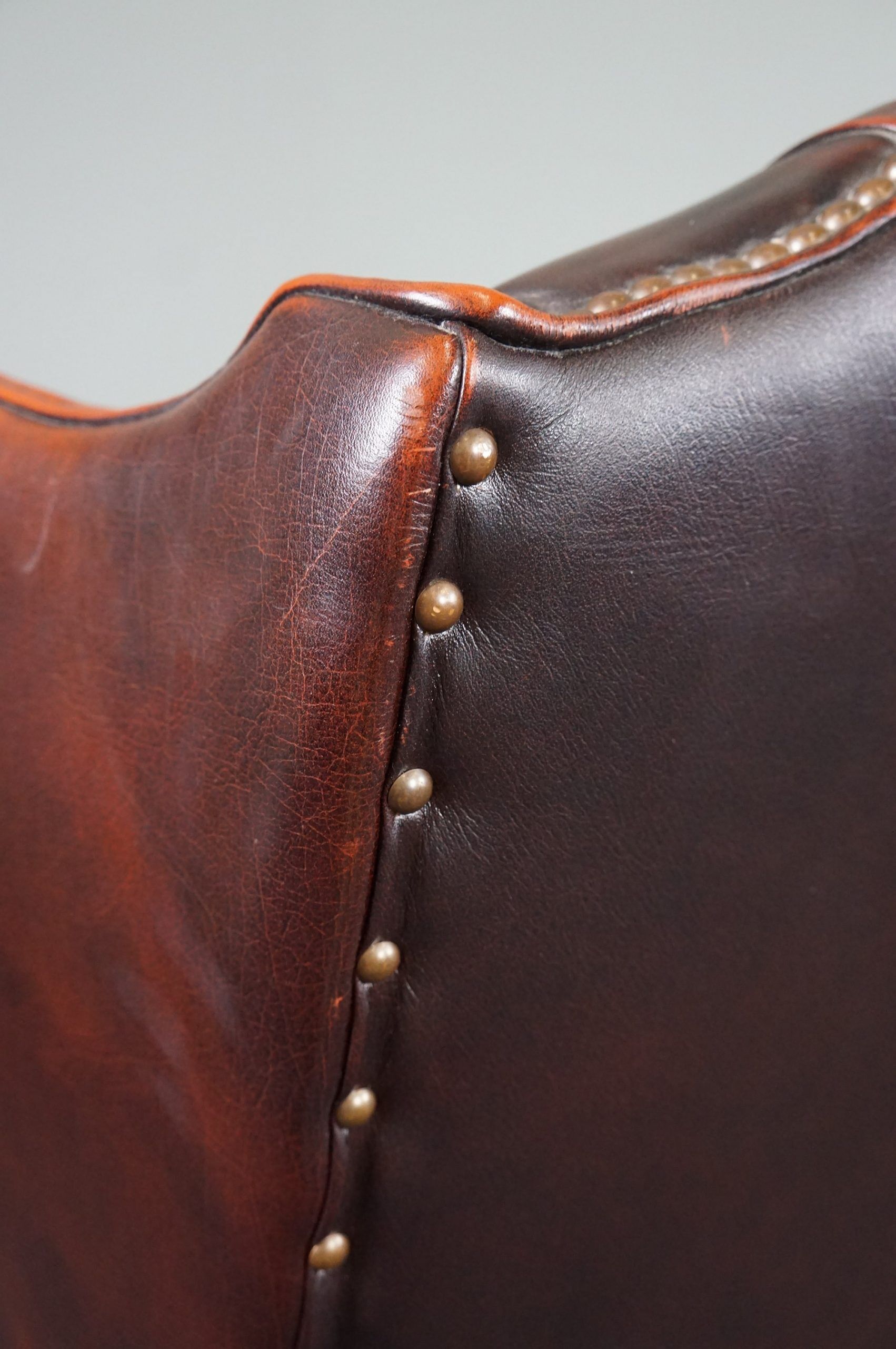 Fauteuil Chesterfield en cuir de vachette