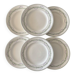 Lot de 6 assiettes plates - longwy