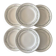 Set of 6 flat plates Longwy Loridan • French earthenware clay
