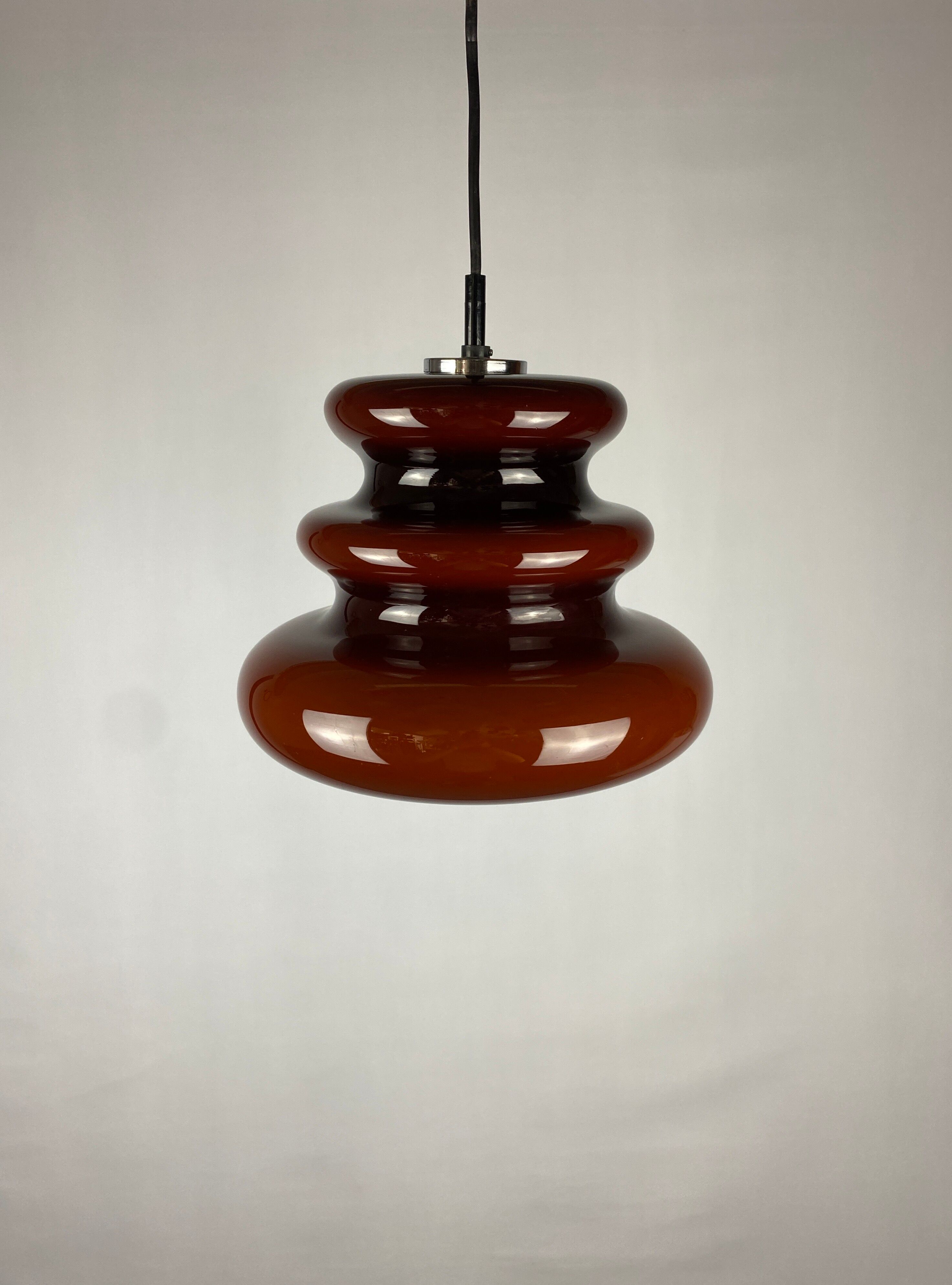 Brown glass pendant light 'AH 1' by Peill et Putzler