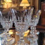 Set of 10 cut crystal stemmed glasses - France, circa 1950-197