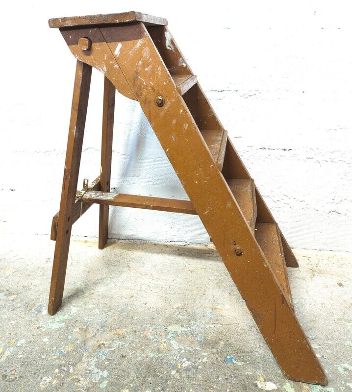 Old wooden stepladder