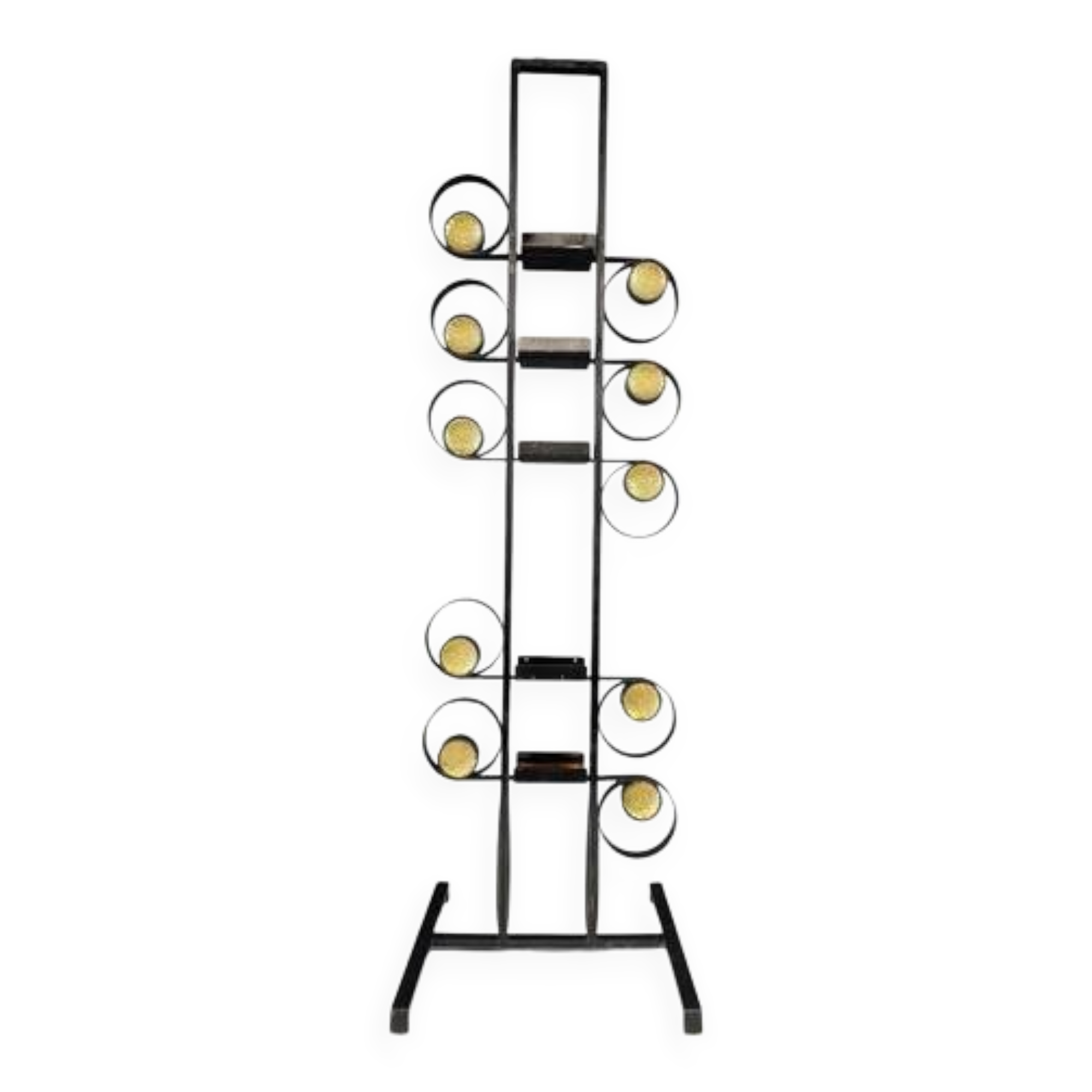 Retro metal plant stand, brutalist style, Czechoslovakia, 1970s