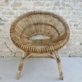 Rattan basket armchair from the 60s