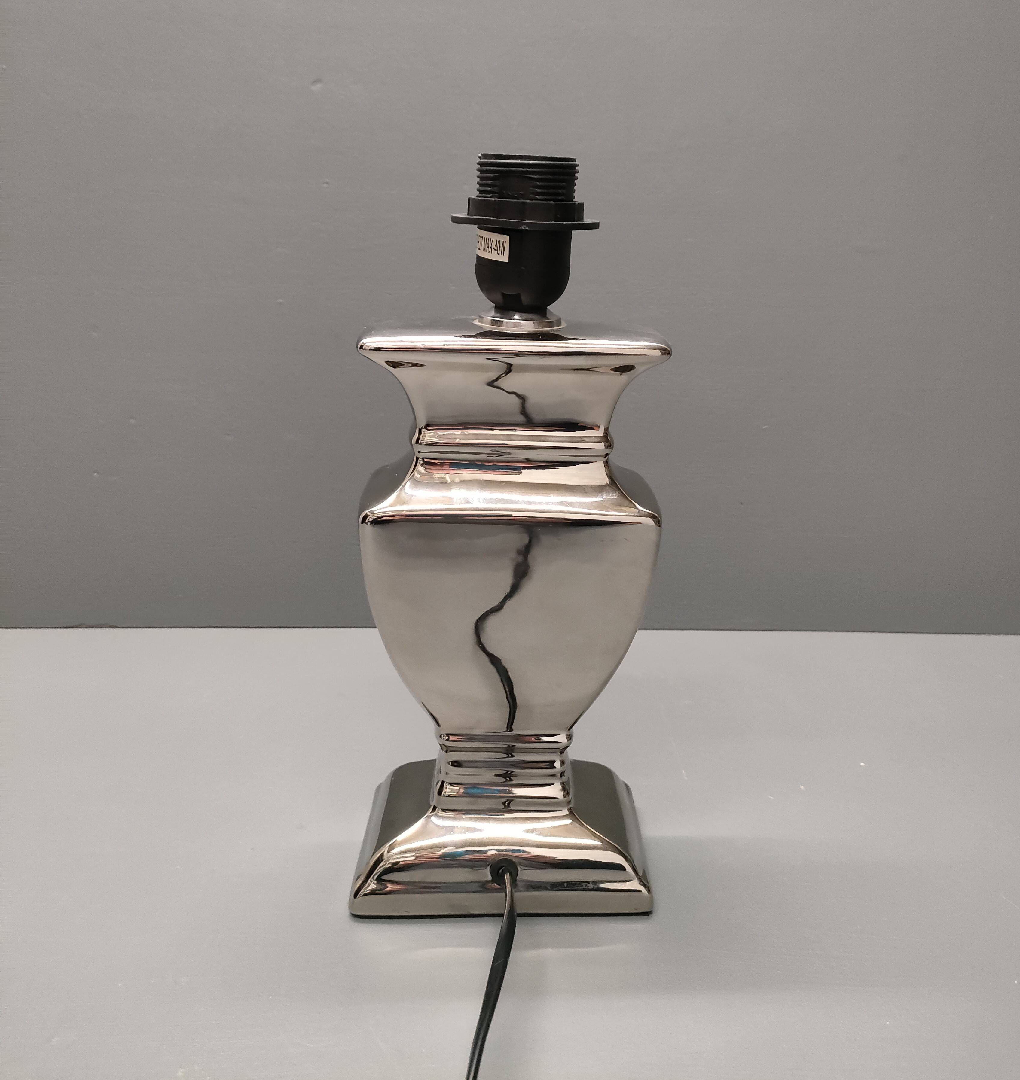 Druline ~ contemporary living room lamp ceramic silver black shade