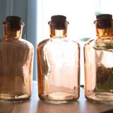 Lot de 3 flacons en verre et liège
