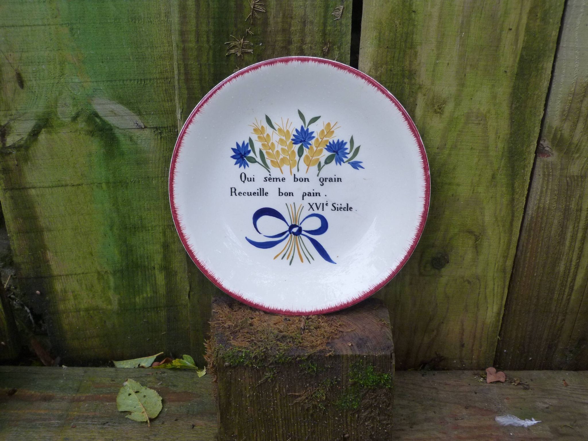 Old Gien flat plate with popular Maxime