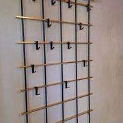 Wall mounted brass and metal coat and hat rack, 1960s
