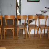 Set of 6 Baumann chairs No. 33 light beech