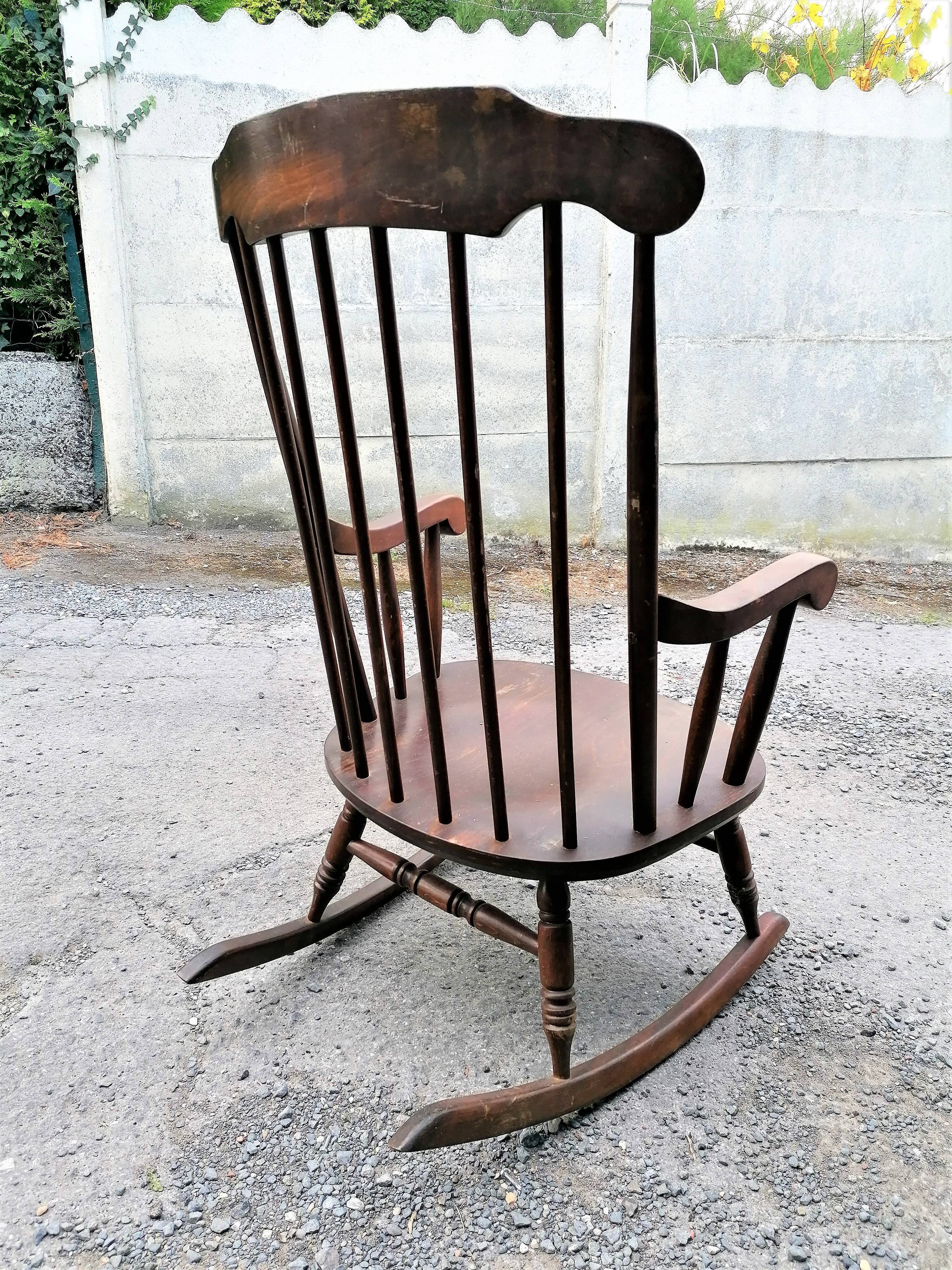 Rocking chair rocking armchair wood vintage Scandinavian design