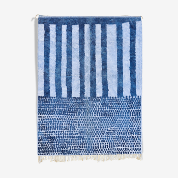 Modern Moroccan carpet blue contemporary art 280x370cm