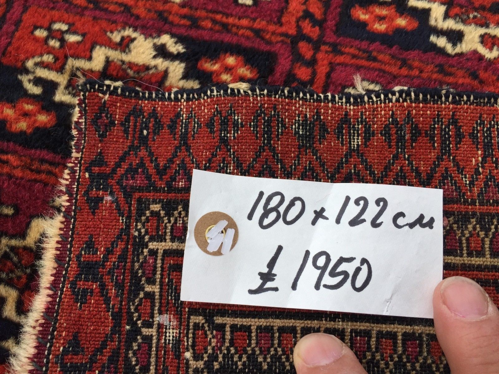 Traditional Turkoman Oriental Hand Made Rug 180x122cm boho