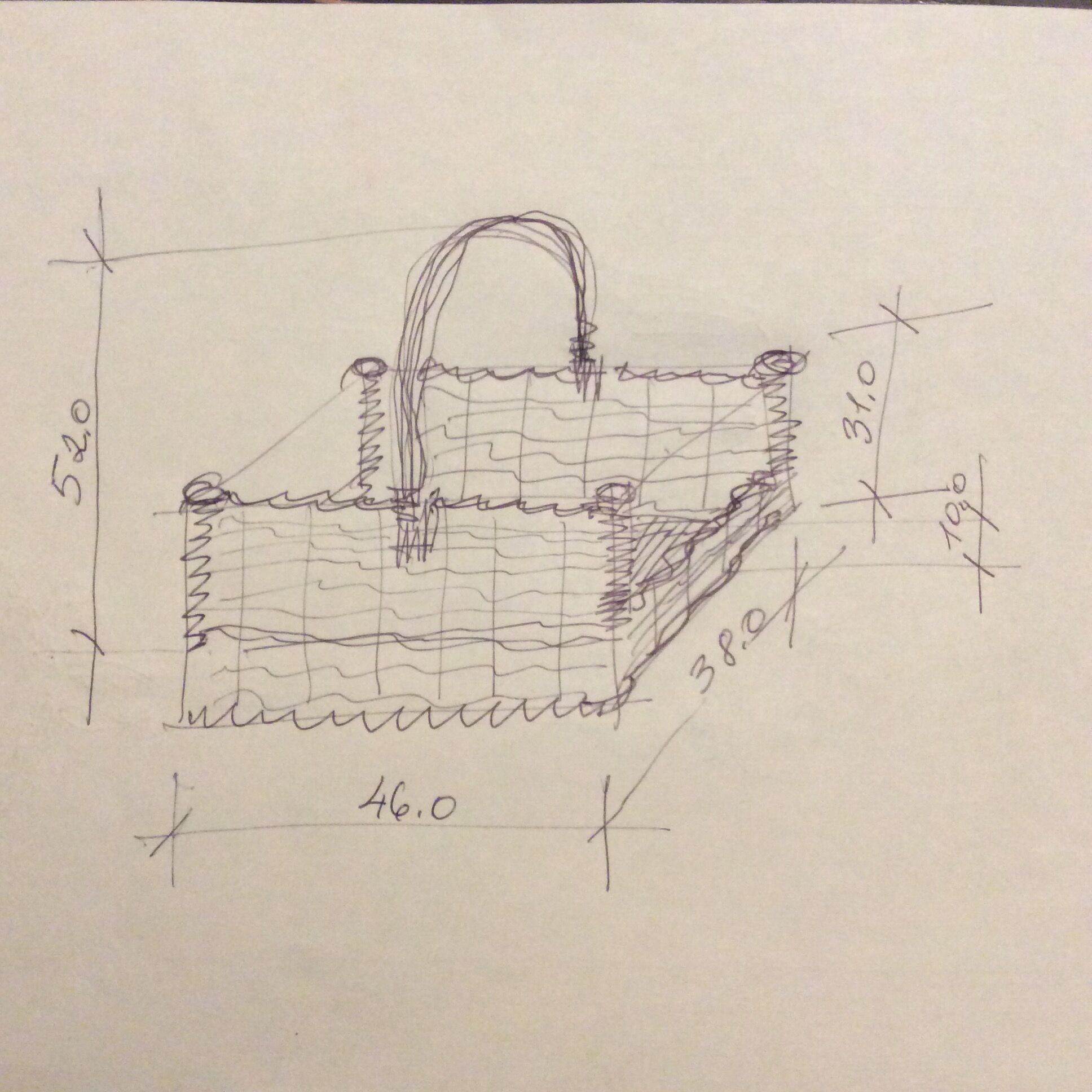 Vintage wicker basket in braided wicker