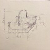 Vintage wicker basket in braided wicker