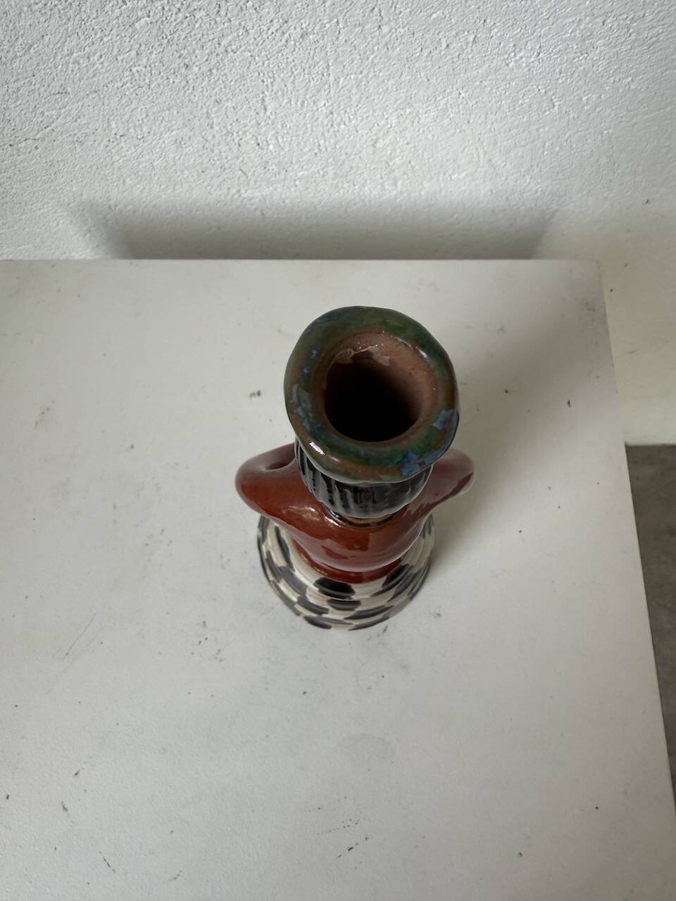 Ceramic candle holder for women, 1920/1930, Soufflenheim