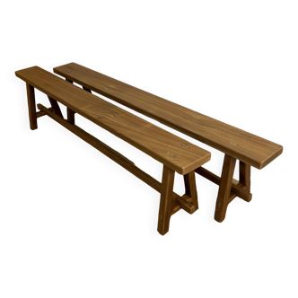 Pair of renovated farm benches