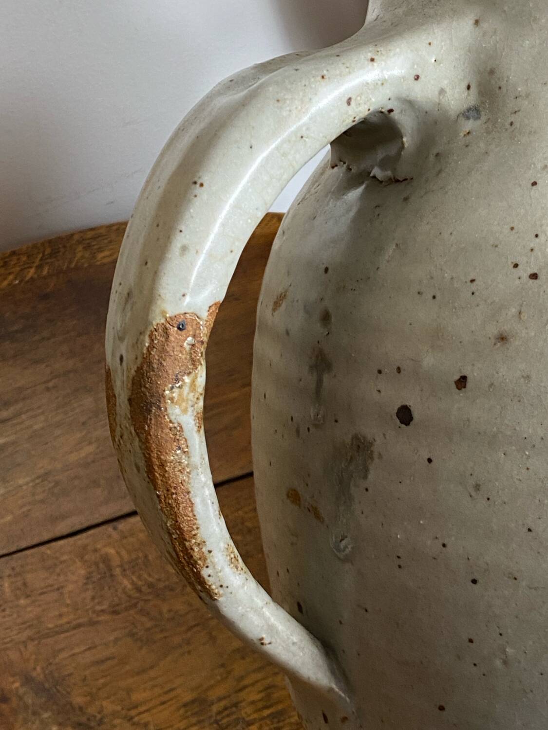 Large pyrite stoneware pitcher