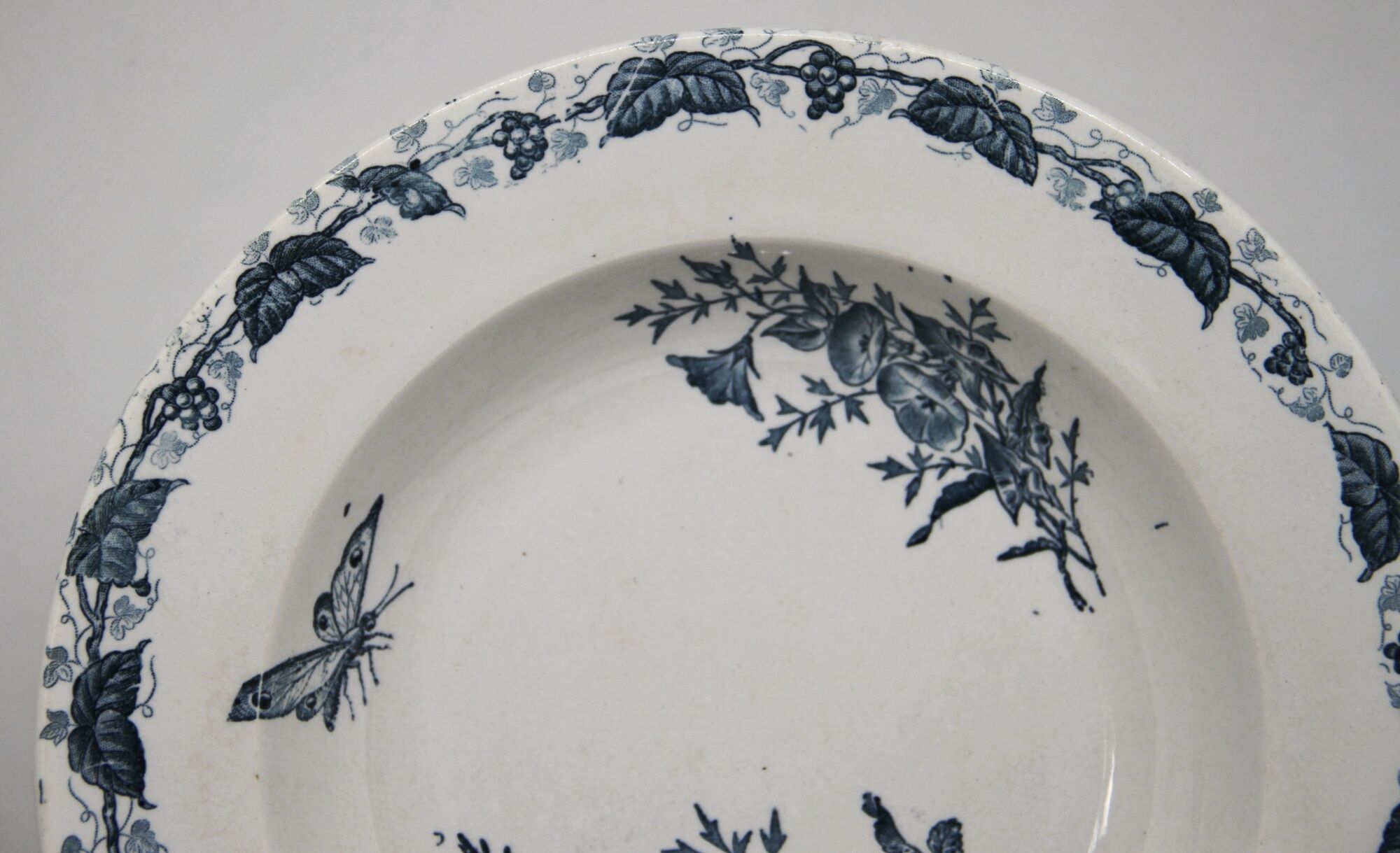 Lot of 6 hollow plates Butterfly - Pexonne Faïenceries