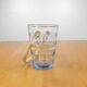 Seau à glace - Rotin et verre ondulé - Années 60
