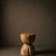 PIA stool in hand-carved solid recycled teak