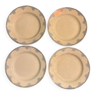 Set of 4 old Gien plates