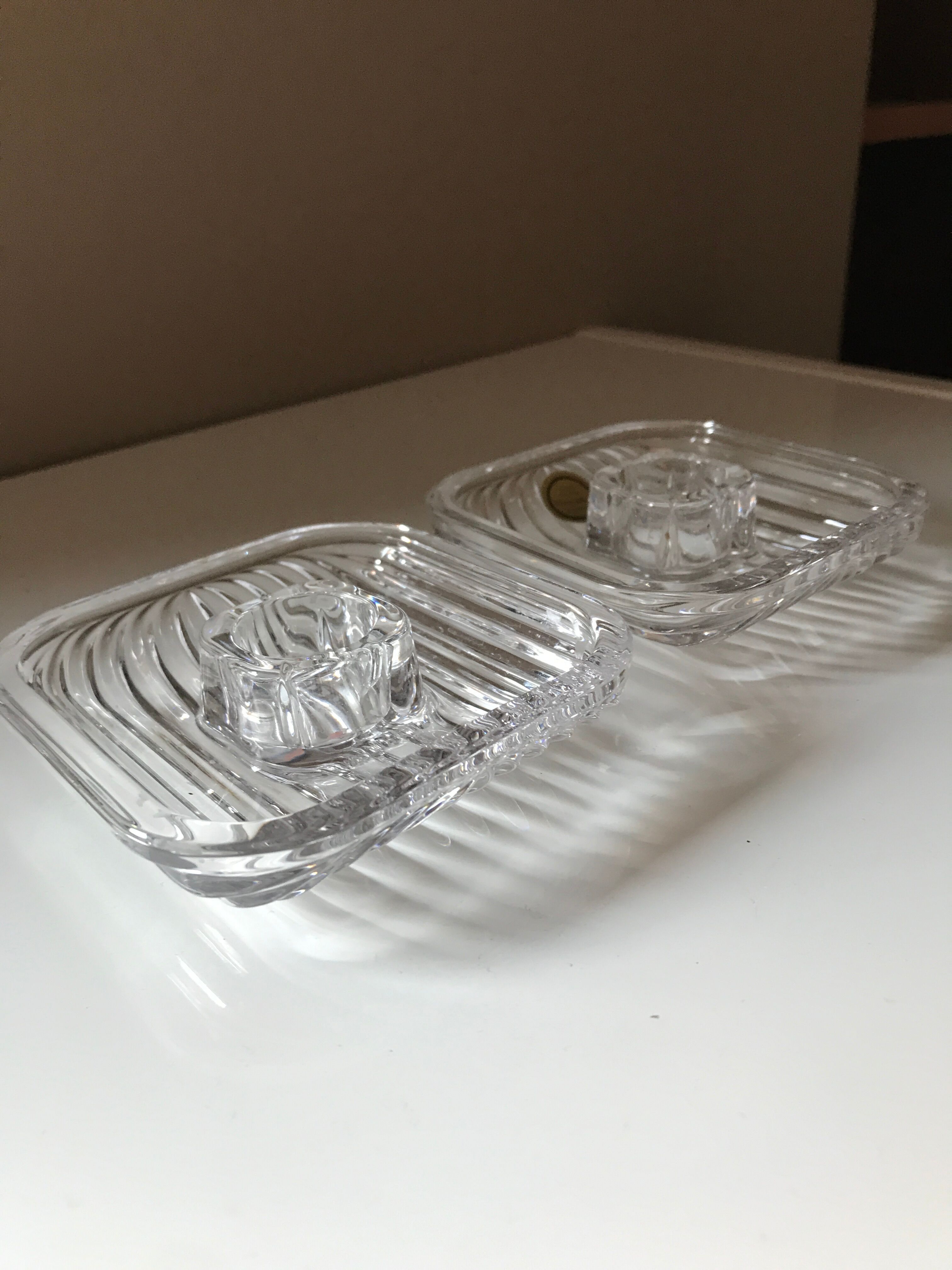 Set of 2 Villeroy and Boch crystal candle holders