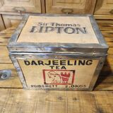 Wooden box on Thomas Lipton
