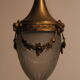 Shell chandelier 1900, frosted glass engraved and bronze