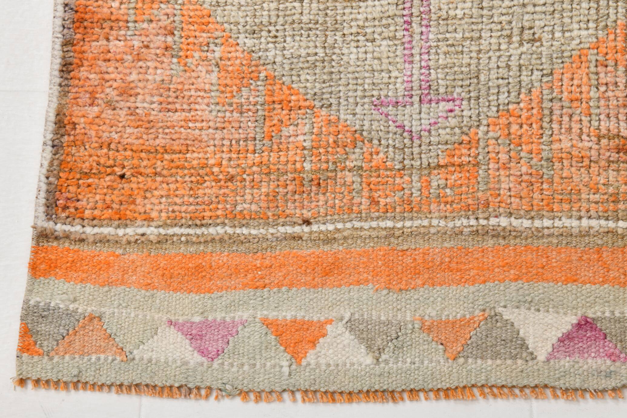 Tapis de couloir vintage rose et orange