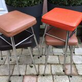 In leatherette vintage stools
