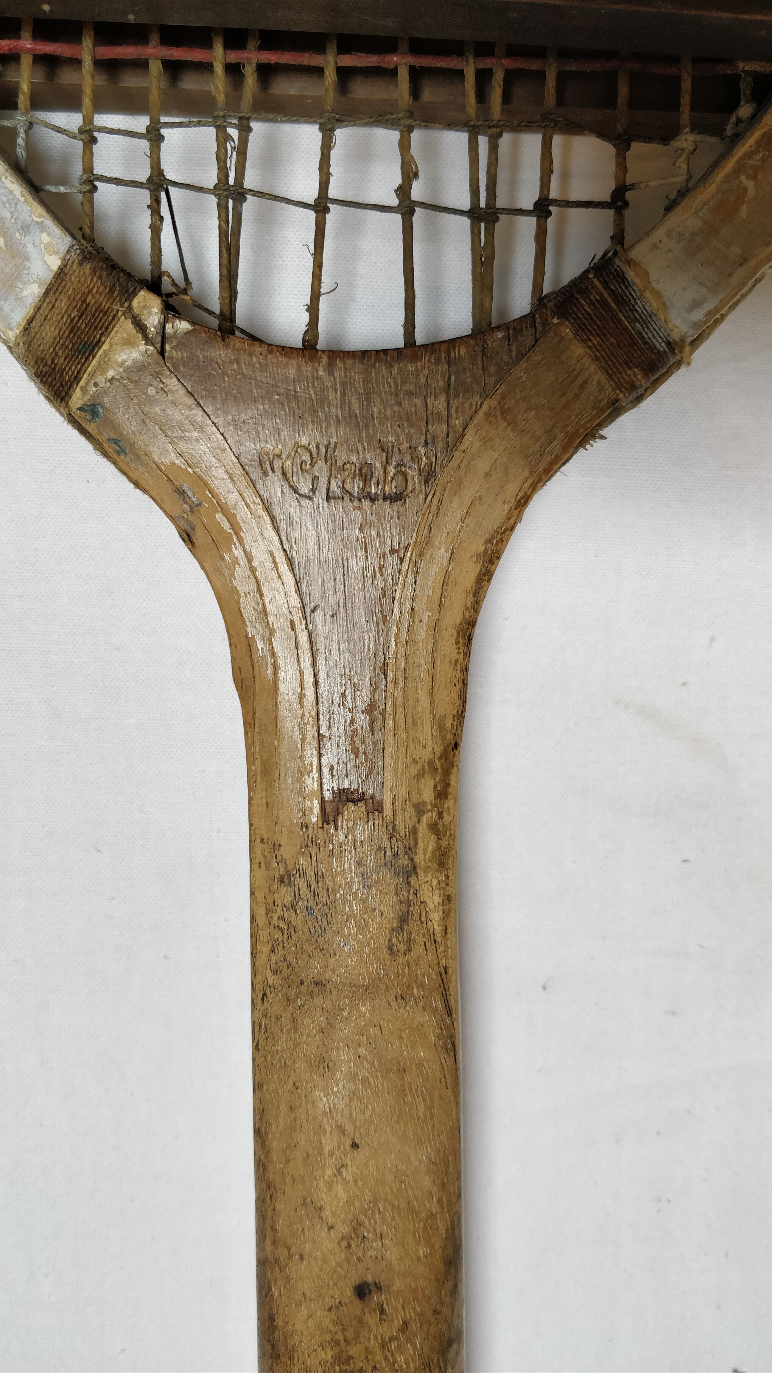 Old wooden tennis racket