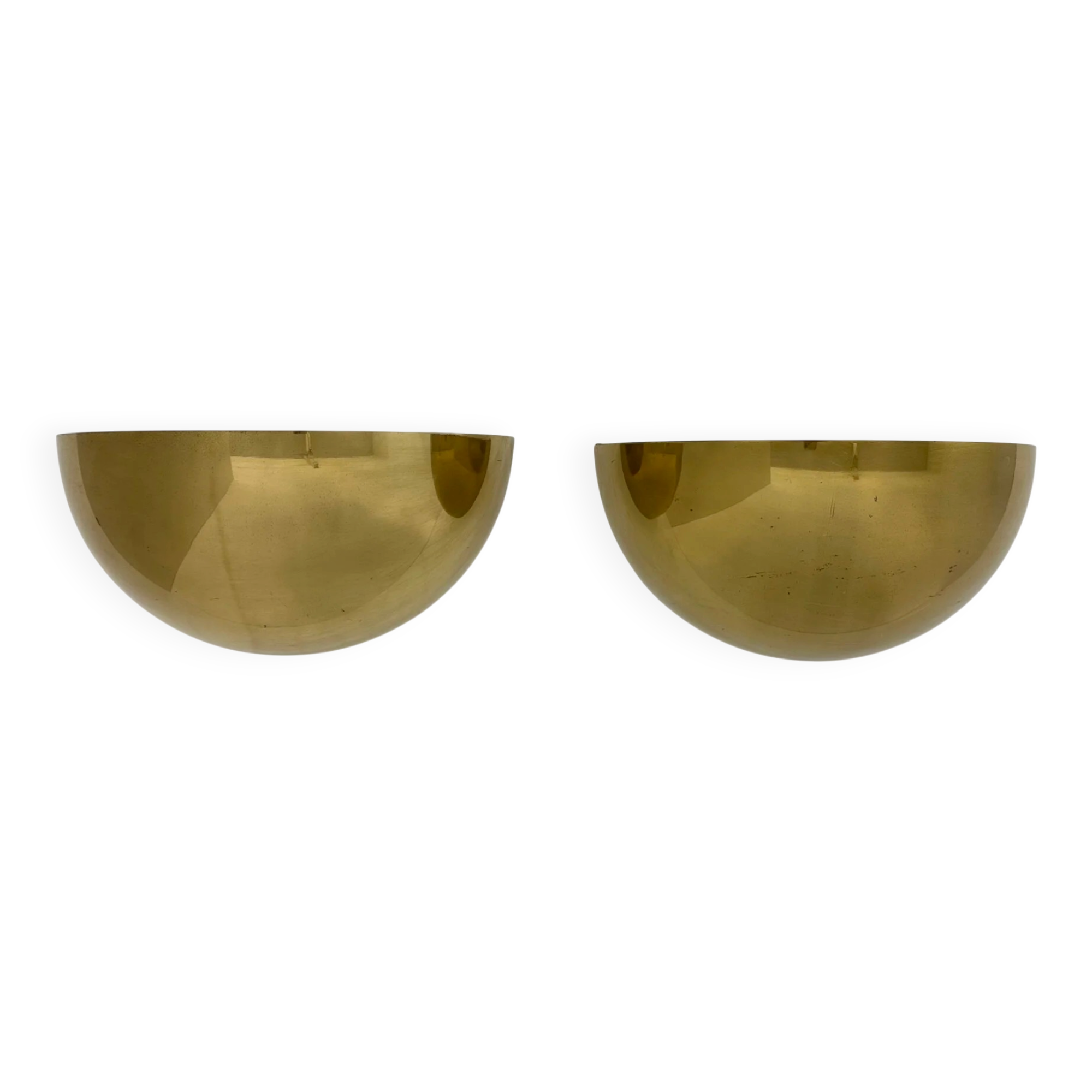 Mid-century pair of brass wall light sconces, 1970s
