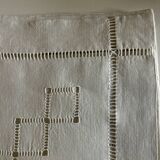 Pair of linen pillowcases with openwork and polka dots without monogram