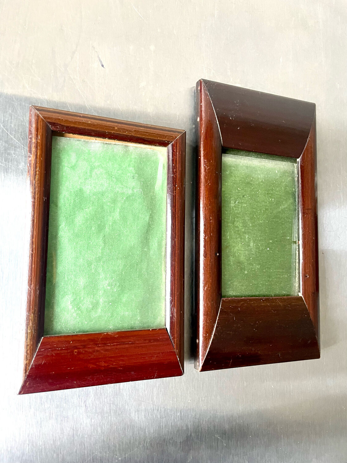 Pair of art deco mahogany frames