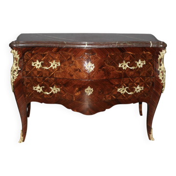 Louis XV Commode in Rosewood Marquetry, Early 19th Century